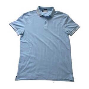 J Lindeberg Men's SHIRT POLO Austin Regular Fit Golf Blue Knit Sz M Medium NEW